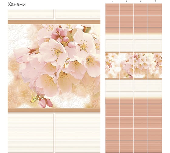 Панель КронаПласт ПВХ Unique Ханами 12 шт 00-00057320/12