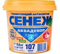 Антисептик для дерева СЕНЕЖ АКВАДЕКОР Х2-107 каштан, 0.9 кг 11052