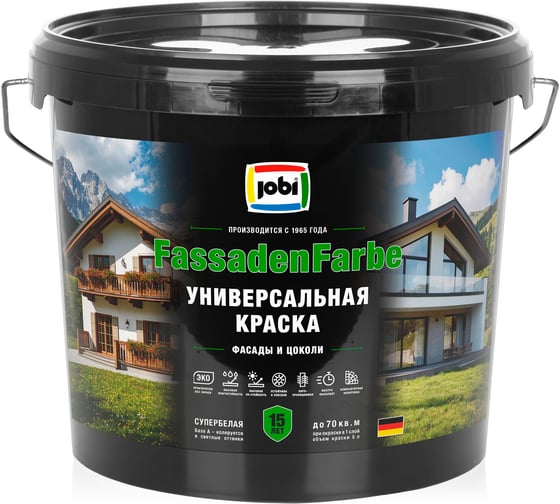 Краска универсальная фасадная JOBI JobiFasFarbe 20С5л. БазаА 36400