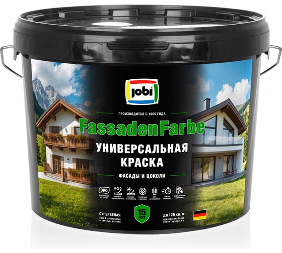 Краска универсальная фасадная JOBI JobiFasFarbe 20С 9л БазаА 36401