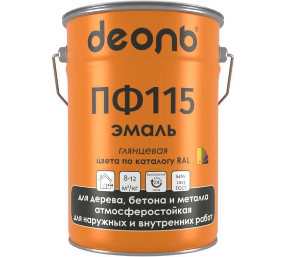 Эмаль Деоль ПФ-115 синяя глянцевая RAL 5005 (22кг) 33371