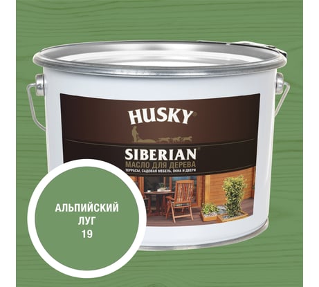 Масло для дерева HUSKY SIBERIAN цвет Альпийский луг 9л 37117