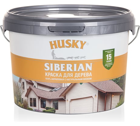 Акриловая краска для дерева HUSKY SIBERIAN цвет Бордовый дуб, 2,7 л 38221