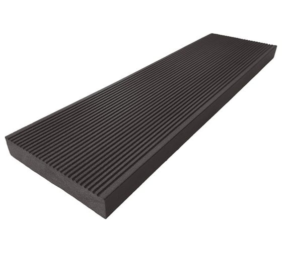 Террасная доска полнотелая MasterDeck антрацит, узкий, вельвет/тиснение под дерево, 2 шт 200623300