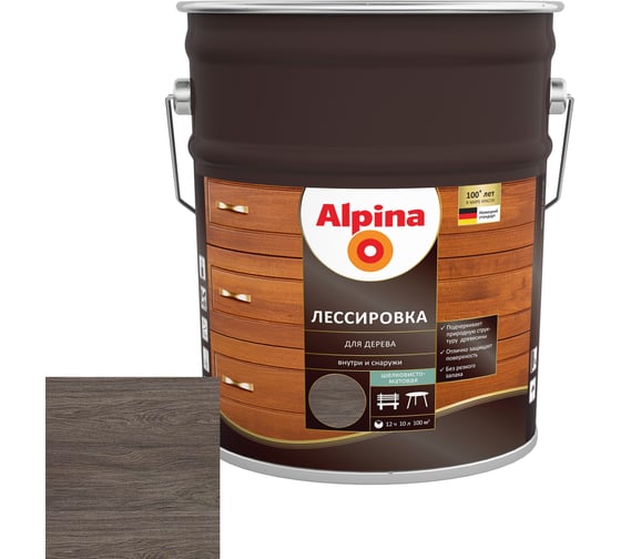 Лессировка для дерева ALPINA (черный; 10 л) 948103922