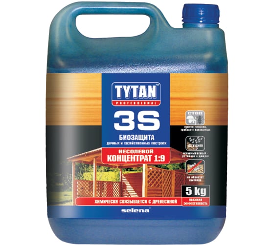 Ультрабиозащита 3S для дачных и хозпостроек Tytan Professional, зелёный, 5 кг 7730