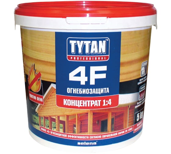 Огнебиозащита 4 F Tytan Professional, красный, 5кг  7732 1