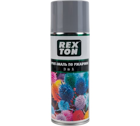 Грунт-эмаль по ржавчине 3 в 1 REXTON (серый; аэрозоль; 520 мл) RT-150.30