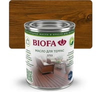 Масло для террас BIOFA 3753, для наружных работ, веранд и настила с УФ-защитой, цвет Мербау, 125 мл 370734