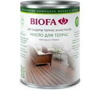 Масло для террас и наружных деревянных поверхностей BIOFA 3753, защитно-декоративное покрытие от влаги, плесени и УФ-излучения 375346RU