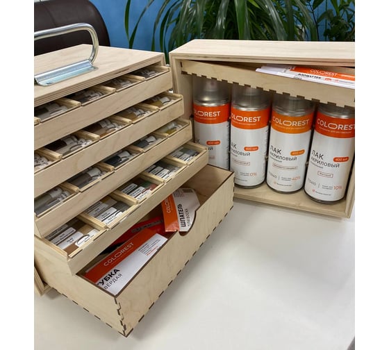 Реставрационный чемодан Colorest мягкий воск, твердый воск, воск для керамики, инструменты, безореольный лак-спрей 849200