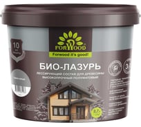 БИО-ЛАЗУРЬ для древесины Forwood темно-серый, лессирующий состав высокопрочный полуматовый биолазурь_темносерый_2,7л