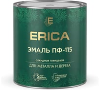 Эмаль ПФ-115 для металла и дерева алкидная глянцевая Erica, 2,6 кг, оранжевая 282208