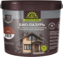 БИО-ЛАЗУРЬ для древесины Forwood красное дерево, лессирующий состав, высокопрочный полуматовый биолазурь_красноедерево_9л