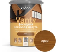 Лазурь восковая для деревянных фасадов KRONA VANTY 0,75 орех 66323705