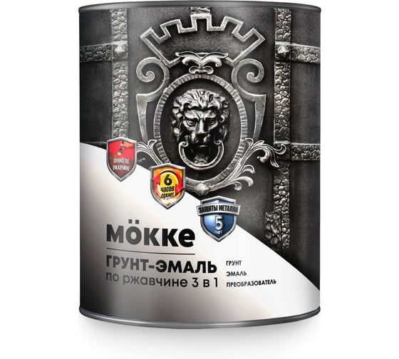 Грунт-эмаль 3-в-1 MÖKKE алкидно-уретановая, RAL 6005, зеленый мох, 1,9 кг, 14501