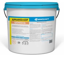 Краска ДИАПЛАСТ ДИАКОЛОР Цоколь, 15 кг, Графитовый (RAL 7024) 4631182118946