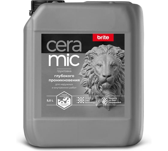 Грунтовка глубокого проникновения BRITE CERAMIC канистра 5 л О04609