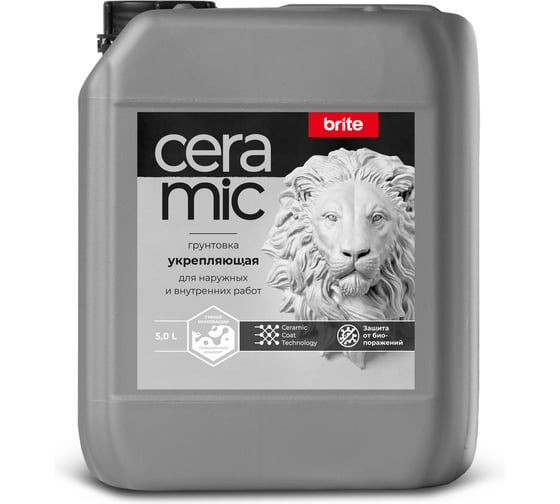 Грунтовка укрепляющая BRITE CERAMIC канистра 5 л О04611