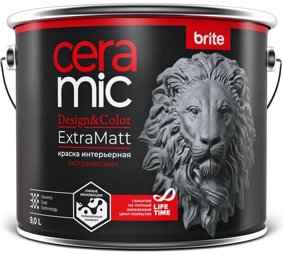 Краска BRITE CERAMIC для интенсивноиспользуемых помещений ExtraMatt О06417