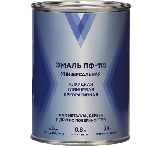 Эмаль ПФ-115, алкидная, глянцевая, 0,8 кг, бирюзовая V 279638