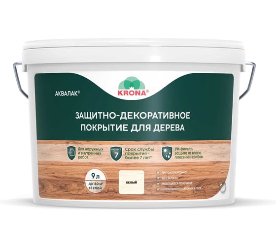 Аквалак KRONA белый 9 л 66364449