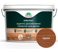 Лак акриловый для дерева KRONA орех Аквалак 9 л 66365446