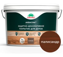 Лак акриловый для дерева KRONA Аквалак палисандр 9 л 66366443