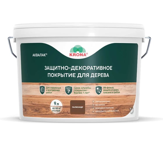 Аквалак KRONA палисандр 9 л 66366443