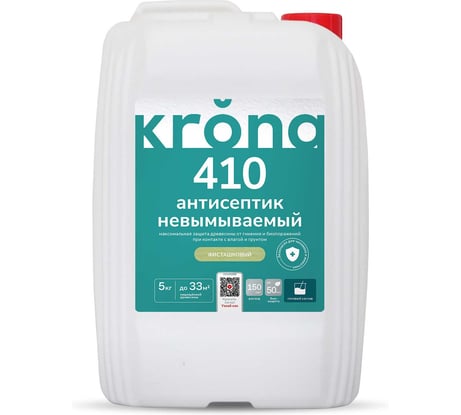 Невымываемый антисептик для защиты древесины 410 готовый 5 кг KRONA 66320247