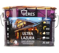 Декоративная пропитка для дерева Veres Верес Ультра Лазура №8 VU-18, полуглянцевая, 9 л, темный дуб 281401