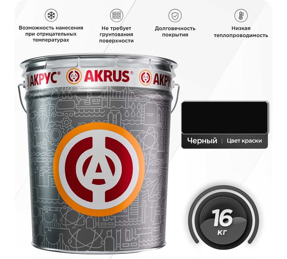 Теплоизоляционное покрытие АКРУС ТМ Про 16 кг, черный 296М16K-KKKK