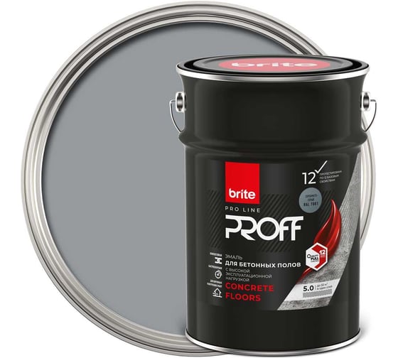 Эмаль BRITE PROFESSIONAL серебристо-серый RAL 7001 221199