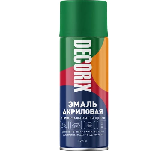 Аэрозольная эмаль универсальная Decorix, 520 мл, RAL 7040, серое окно глянцевый 0101-7040 DX