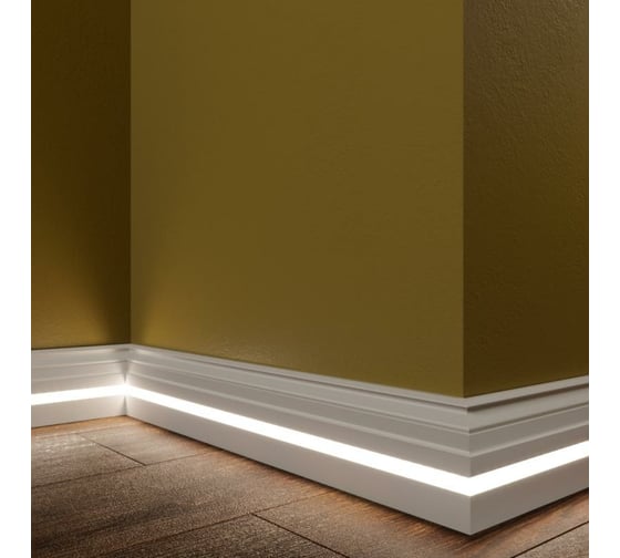 Напольный плинтус Еvrowood PN 090 LED 100x18x2000 мм PN090LED
