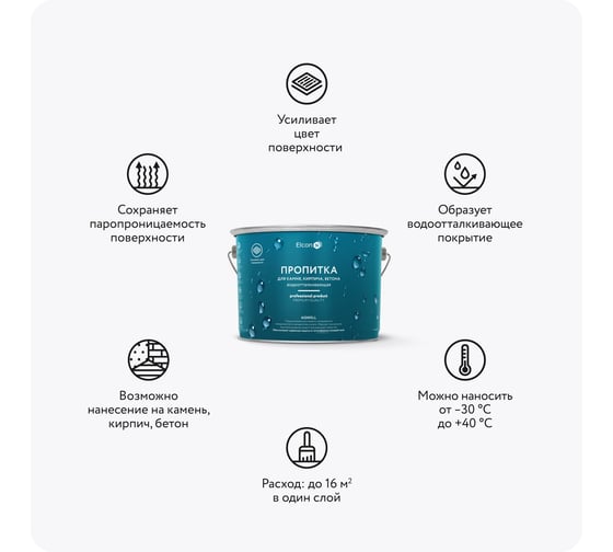 Пропитка для камня Elcon Aqwell "мокрый эффект", 2 л 00-00462305
