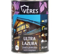 Декоративная пропитка Veres для дерева Верес Ультра Лазура №9 VU-19, полуглянцевая, 0,8 л, палисандр 281402