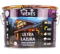 Декоративная пропитка Veres для дерева Верес Ультра Лазура №33 VU-45, полуглянцевая, 9 л, голубой туман 281428