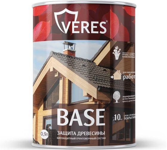 Грунтовка по дереву VERES База VB-09, бесцветная, 0,8 л 281381