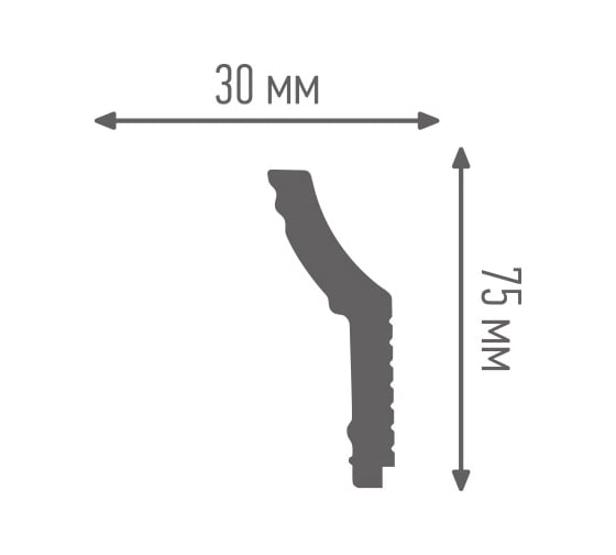 Плинтус ПЛИНТЭКС R 30/75 SC 24607173945642