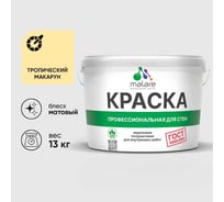 Краска для стен и потолков в сухих помещениях MALARE ГОСТ, тропический макарун, 9л - 13кг, КГОСТТРММ1300