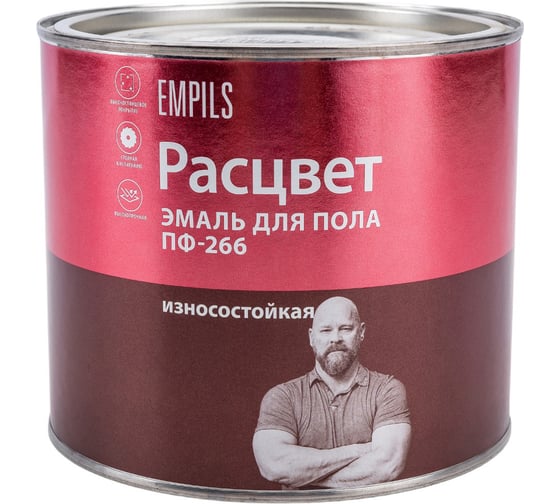 Эмаль для пола Расцвет красно-коричневая, 1.9 кг 10623 1