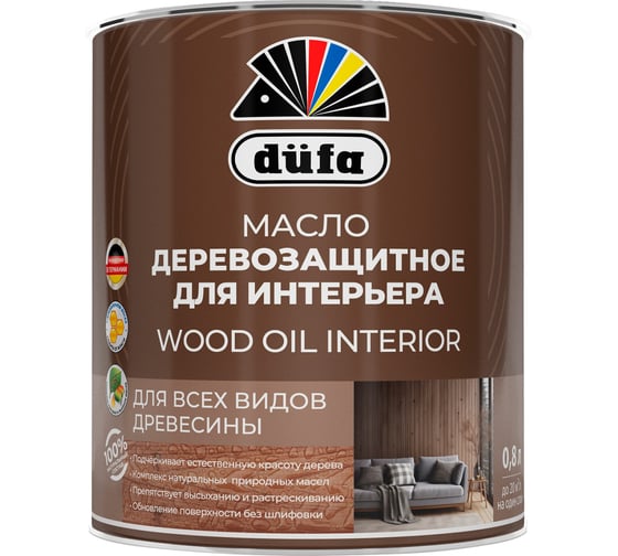 Масло Dufa Wood OIL Interior бесцветный, 0,8л МП00-015431