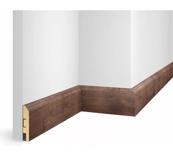 Плинтус COSCA DECOR WP07 экошпон, дуб Лава, 80x16x2400 мм, МДФ СПБ103658 1