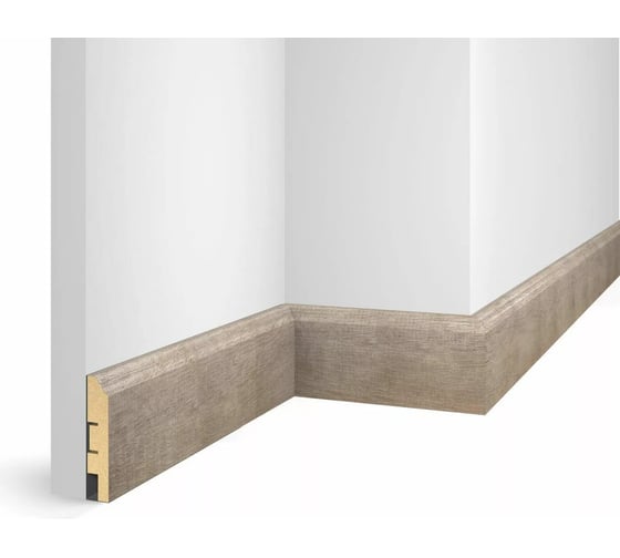 Плинтус COSCA DECOR WP07 экошпон, дуб серо-коричневый, 80x16x2400 мм, МДФ СПБ103725 1