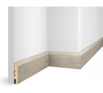 Плинтус COSCA DECOR ЕP07 NanoFlex дуб Сноу, 80x16x2400 мм, МДФ СПБ080941