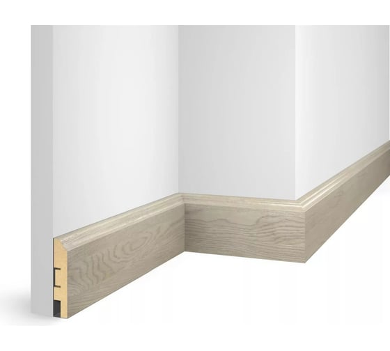 Плинтус COSCA DECOR ЕP07 NanoFlex дуб Сноу, 80x16x2400 мм, МДФ СПБ080941