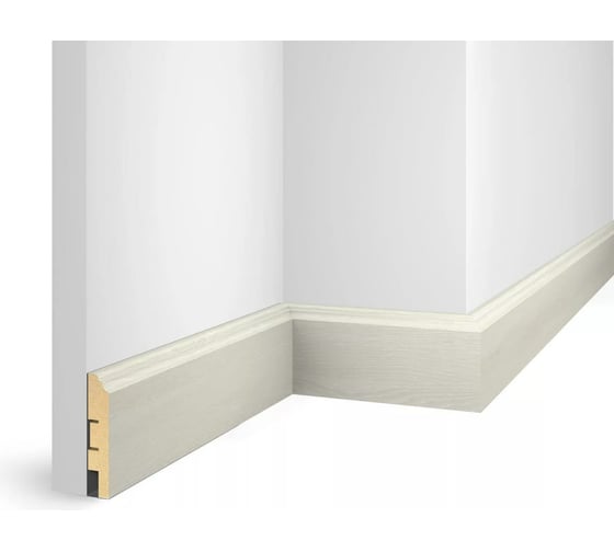 Плинтус COSCA DECOR ЕP07 NanoFlex груша Белая, 80x16x2400 мм, МДФ СПБ080947