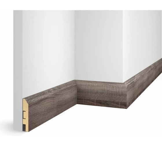 Плинтус COSCA DECOR WP07 экошпон, дуб Девон, 80x16x2400 мм, МДФ СПБ103732 1