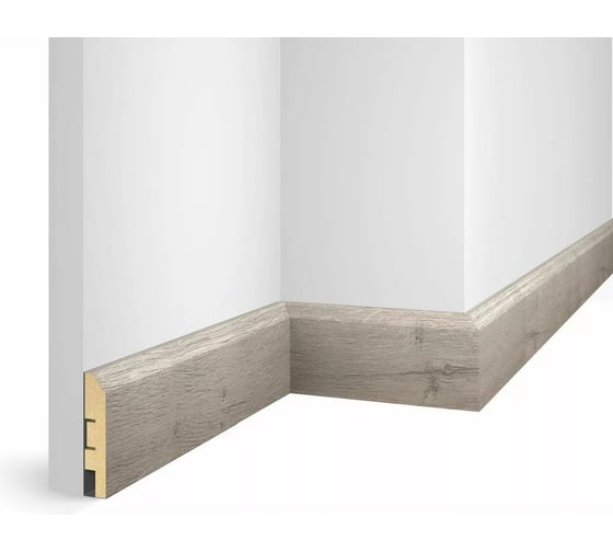 Плинтус COSCA DECOR WP07 экошпон, дуб бархатный, 80x16x2400 мм, МДФ СПБ103726